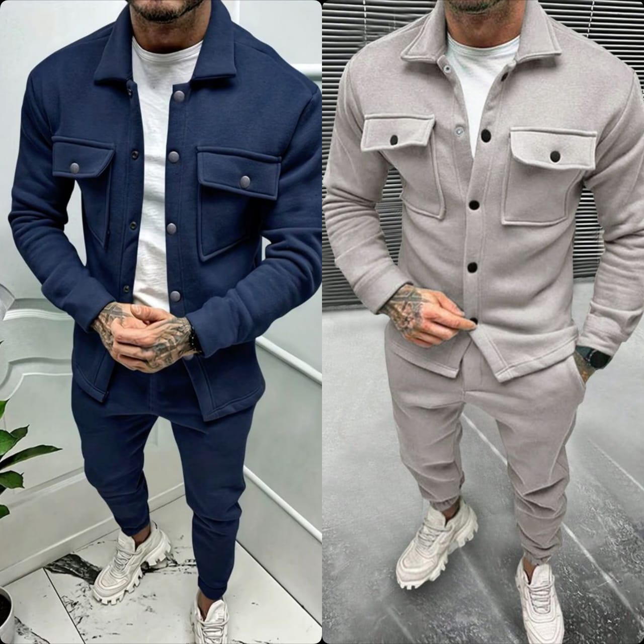 Pack of 2 Autumn/Winter Men’s Tracksuit Sets – Long Sleeve Sweatshirt & Joggers 76531