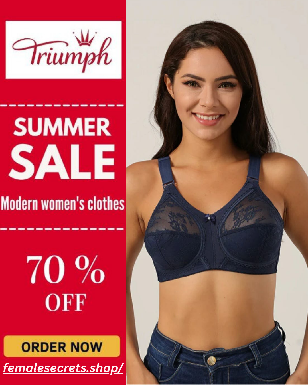 70% OFF | PACK OF 1 IMPORTED TRIUMPH DOREENA BRA BEST FOR SUMMER