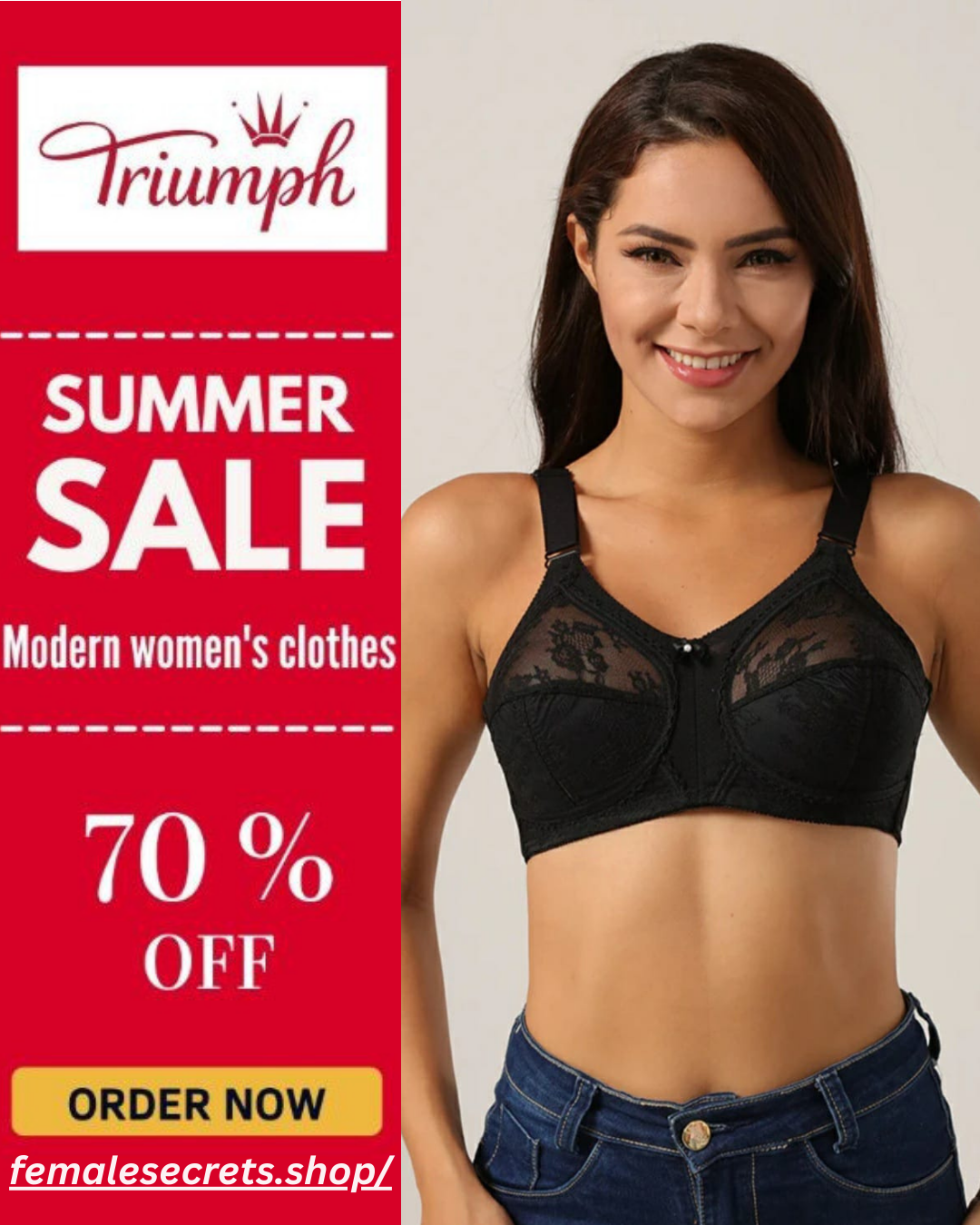 70% OFF | PACK OF 1 IMPORTED TRIUMPH DOREENA BRA BEST FOR SUMMER | FREE HOME DELIVERY