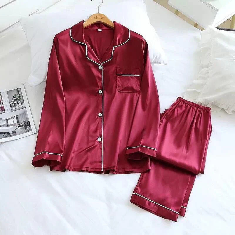 Pjs Silk Full Sleeves Nightwear