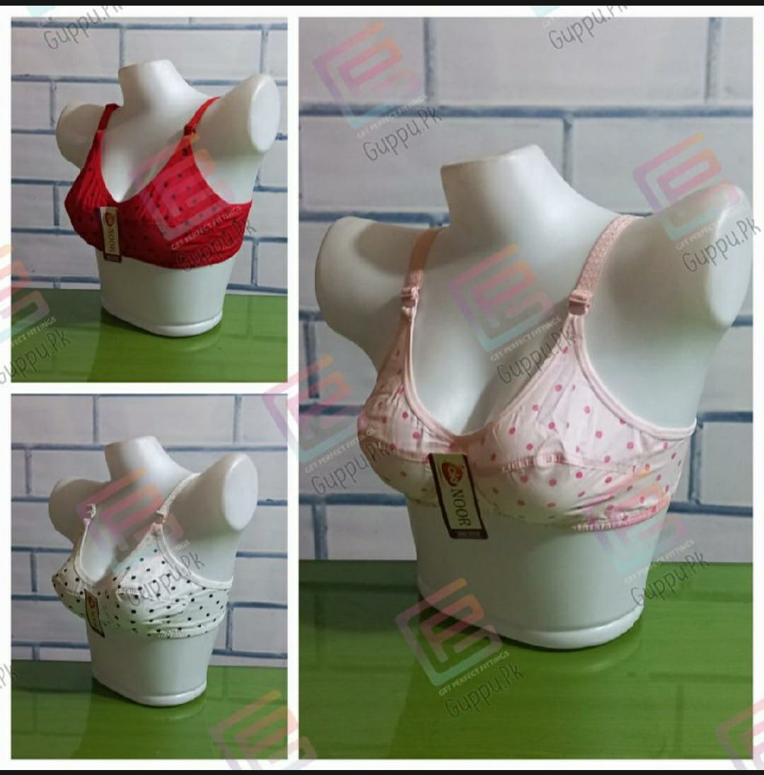 PACK OF 2 STRETCHABLE COTTON DOUBLE LAYERED NON WIRED PRINTED BRA
