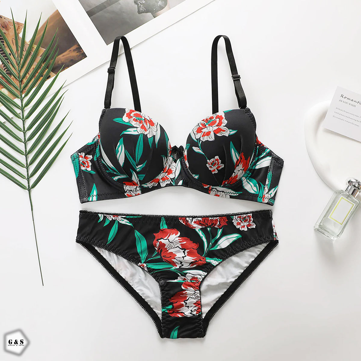 Pack Of 2 Light Padded Wired Floral Print Bra & Panty Sets
