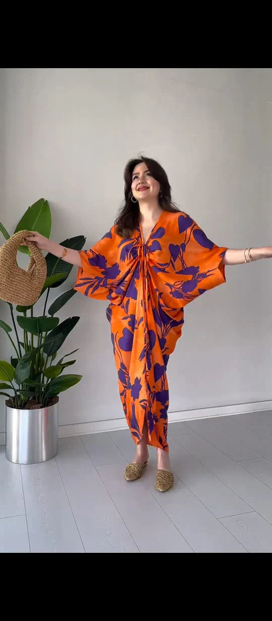 Cape Silk Dress