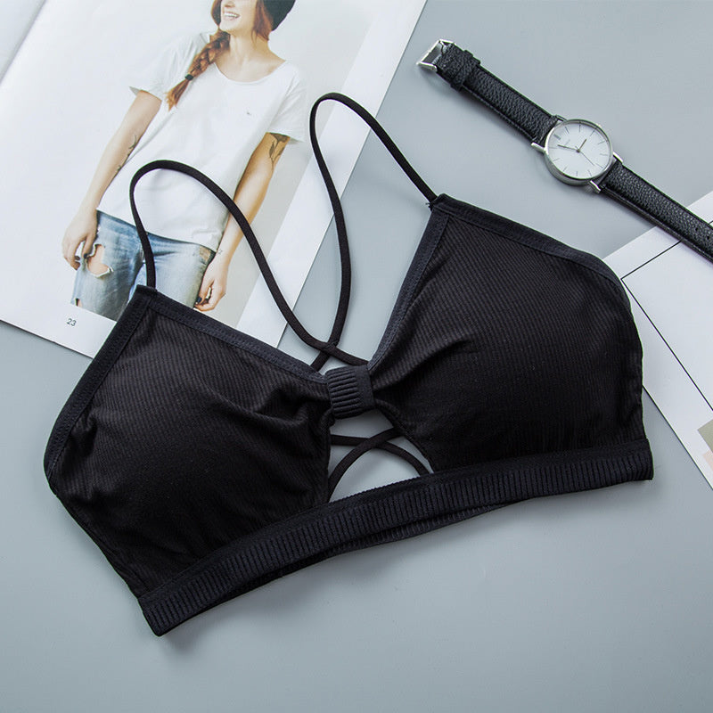 Pack of 5 Women Cross Strap Threaded Sports Yoga Pure Cotton Bra