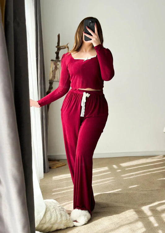 Pyjama Crop-Top Soft Cotton Jersey Femme Comtesse