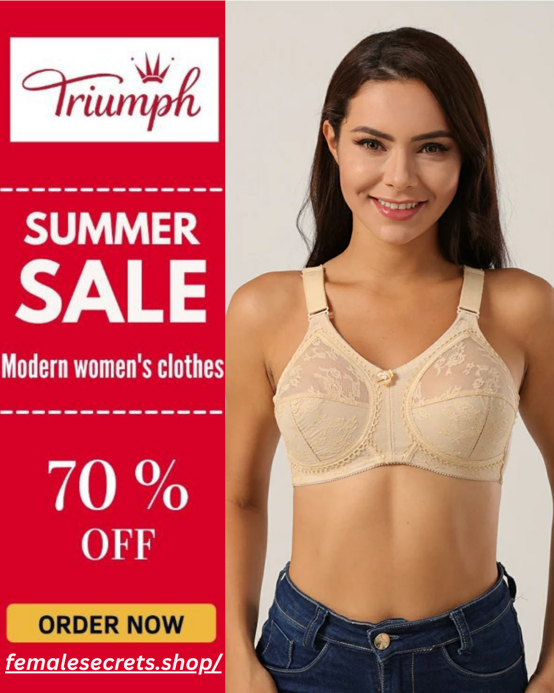 70% OFF | PACK OF 2 IMPORTED TRIUMPH DOREENA BRA BEST FOR SUMMER