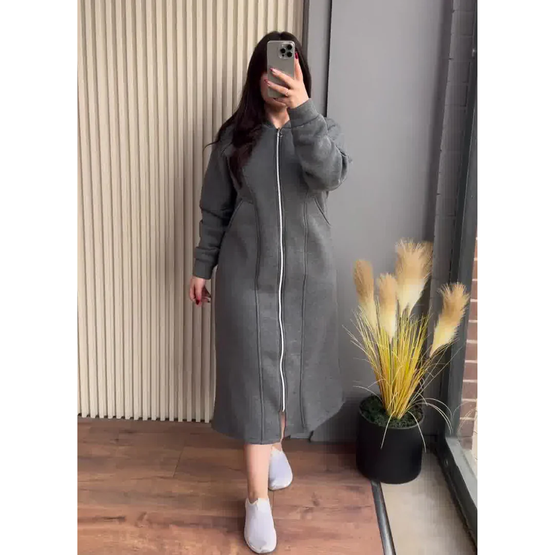 Long Zipper Fleece  Hoodie