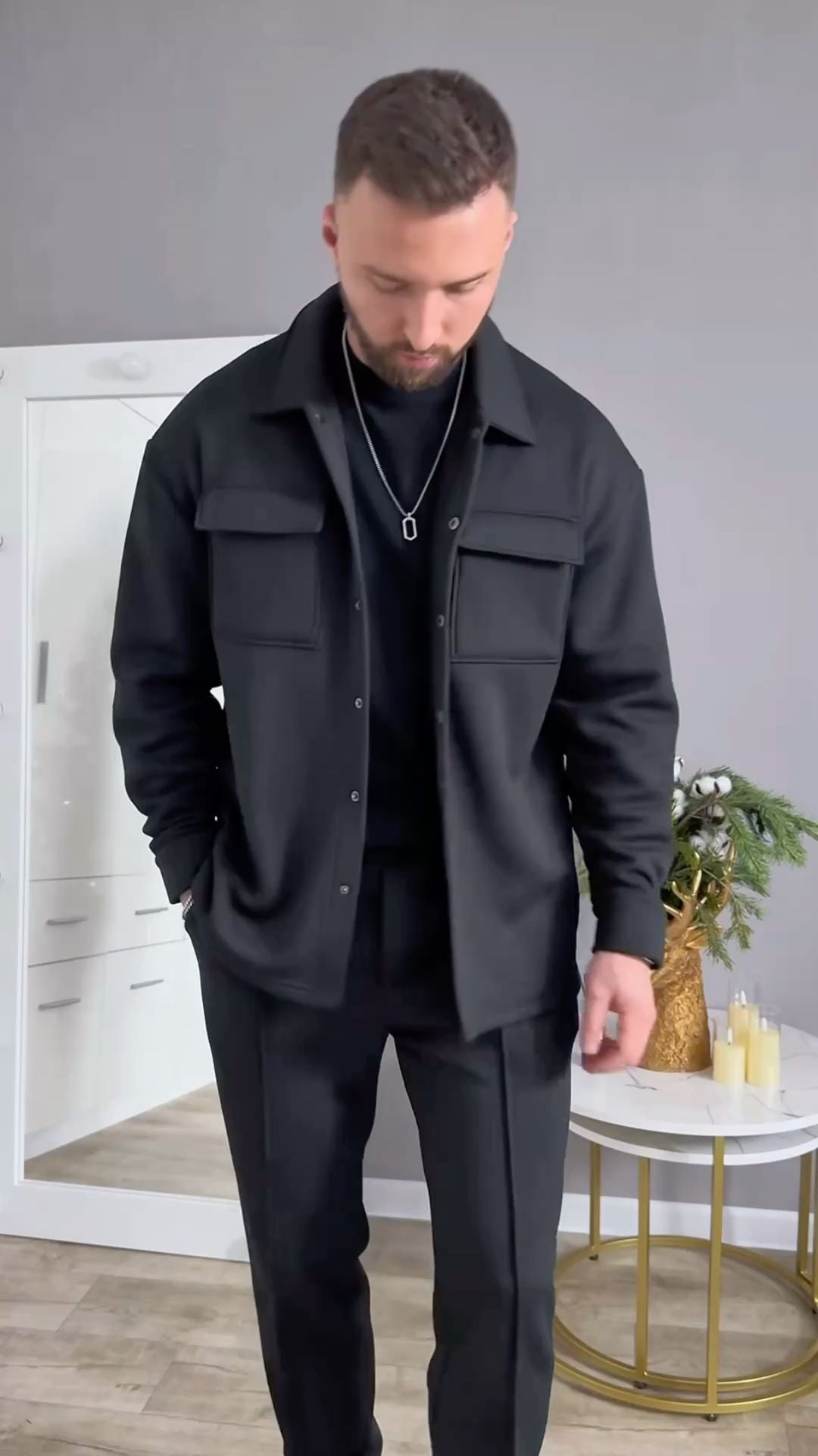 Men’s 3-Piece Winter Corduroy Suit Set – Blazer + T-Shirt + Cargo Trouser | JSKDN719