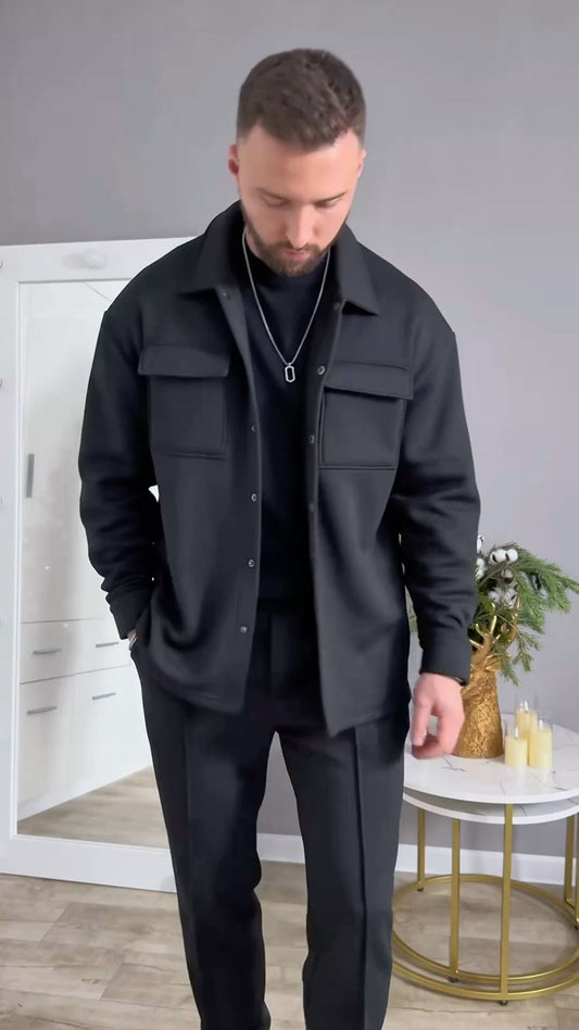 Men’s 3-Piece Winter Corduroy Suit Set – Blazer + T-Shirt + Cargo Trouser | JSKDN719