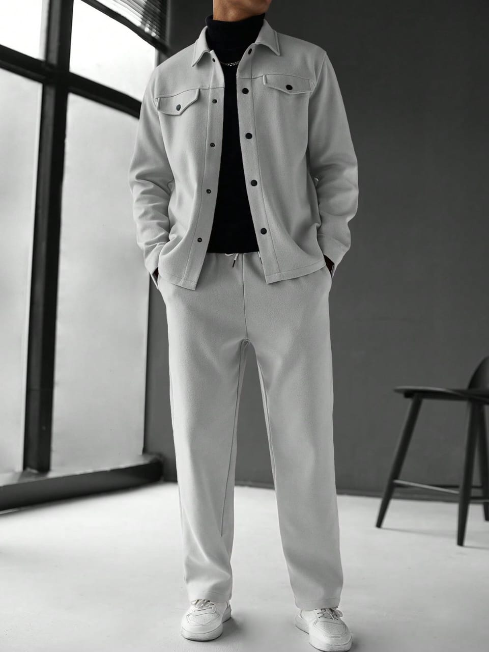 Men’s 3-Piece Winter Corduroy Suit Set – Blazer + T-Shirt + Cargo Trouser | JSKDN723