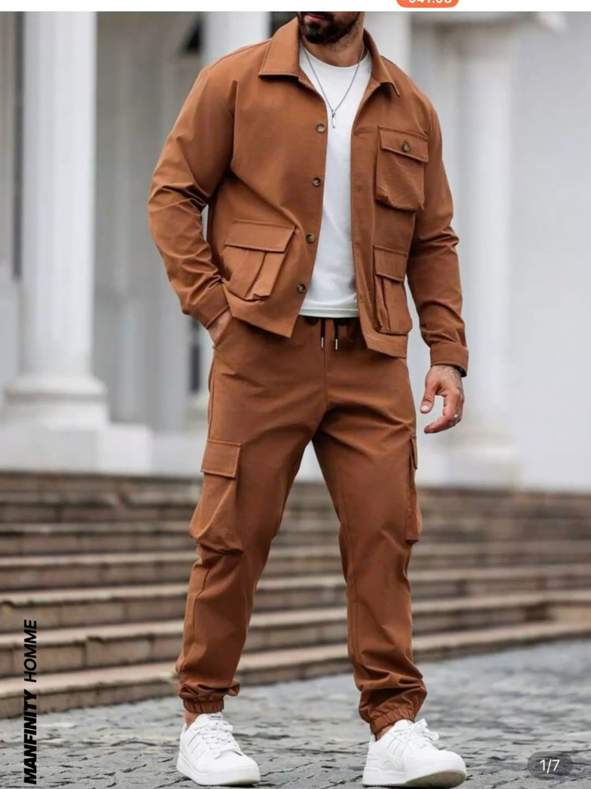Men’s 3-Piece Winter Corduroy Suit Set – Blazer + T-Shirt + Cargo Trouser | JSKDN725